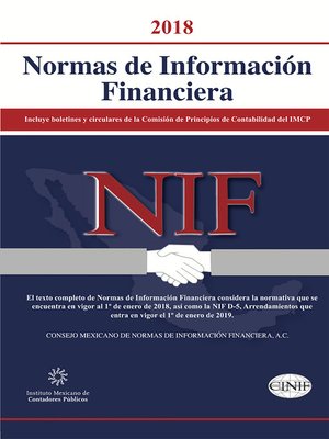 cover image of Normas de Información Financiera 2018